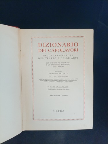 Dizionario dei capolavori - dizionario,
