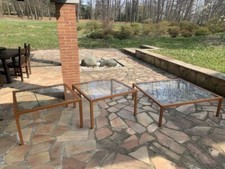 Serie di 3 tavolini bassi da salotto piani in cristallo manifattura italiana ...