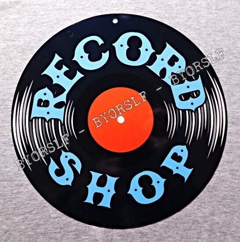 Insegna metallo record shop - insegna,