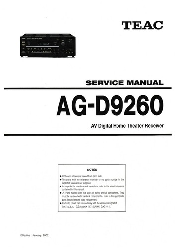 Manuale servizio per teac - manuale,