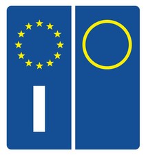 Kit 2 ADESIVI PER TARGA auto Europa custom stickers decals mercedes audi bmw