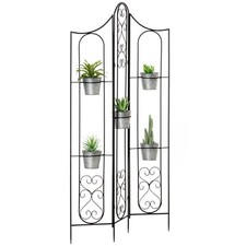 Outsunny Portapiante Pieghevole Salvaspazio con 5 Vasi da Esterno