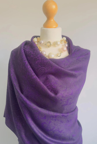 Sciarpa nera viola - ,, pashmina