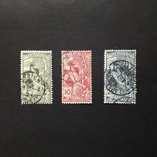 SVIZZERA 1900/ 25° DELL' UPU, SERIE C/TA DI 3 VALORI USATI
