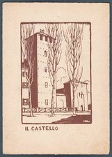 VERCELLI CITTÀ 79  CASTELLO  Xilografia di ENZO GAZZONE