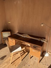 🌟 Scrivania ufficio Mid-Century vintage rovere ✨ stile industriale retrò anni 50 60