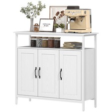 HOMCOM Credenza Buffet con Ripiano Aperto e 2 Armadietti 100x35x88 cm Bianco