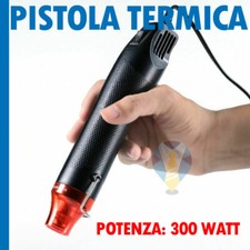 PISTOLA TERMICA ARIA CALDA NERO 300 WATT 220 VOLT PER GUAINA HOBBY FAI DA TE