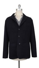Cappotto In Lana Blu Scuro