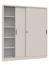 Armadio da Ufficio 2 Ante 4 Ripiani in Acciaio 100x45x200 cm Grigio DecHome