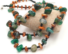 COLLANA TRE FILI CON PIETRA