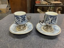 Coppia Tazzine Caffè Porcellana Capodimonte