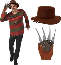 Costume uomo Freddy Krueger adulto horror incubo su olmo street killer Halloween