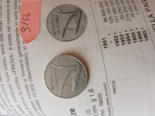 Moneta lire del 1954 - moneta, 10