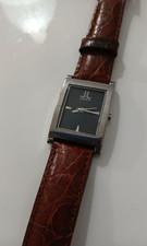 Orologio da Polso Donna Lancetti Quadrato Quadrante Nero Cinturino Pelle Marrone