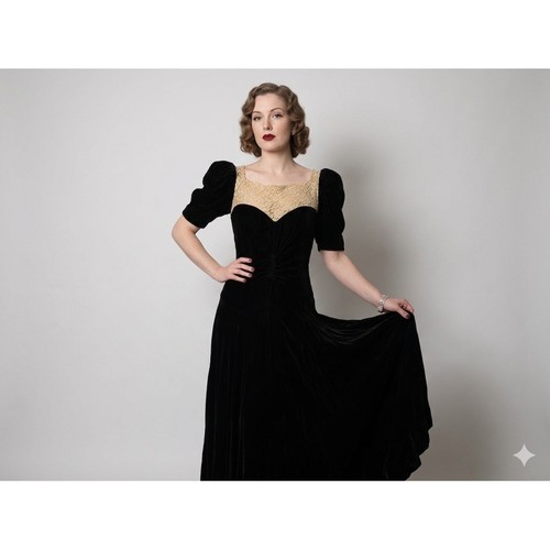 Abito vintage anni nero - abito, 40