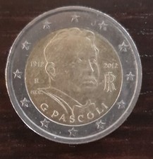 Moneta 2 due euro 100° anniv.  morte Giovanni Pascoli (1912 2012) 2012 Italia