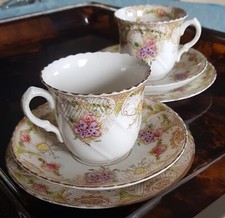 Sutherland China ART Porcellana Inglese Rara Coppia Vintage Tazze Tè