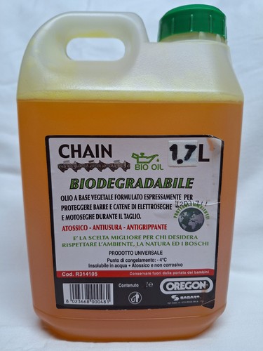 Olio biodegradabile per catena