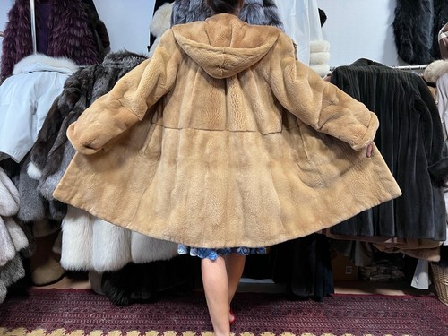 Cappotto visone rasato con - cappotto, di