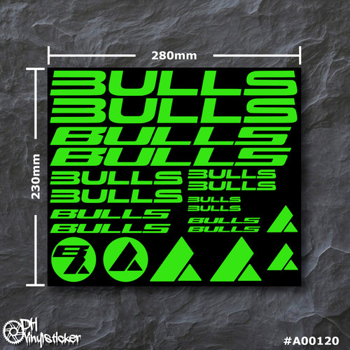 Bulls sticker verde neon - neon, set