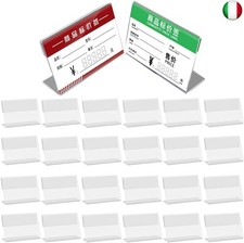 Porta Etichette Trasparente 40pcs, Porta Prezzi, Porta Cartellino, Porta