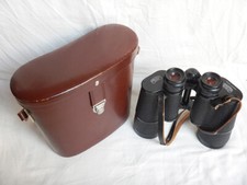 Jenoptem Jena 10x50W Carl Zeiss Multi Coated DDR Binoculars Vintage + Case EXC