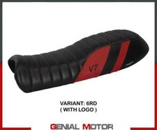 Rivestimento sella Davis Rosso RD + logo T.I. per Moto Guzzi V7 2012 > 2020