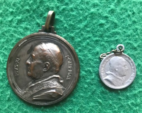 Antica medaglia papale pio - antica,