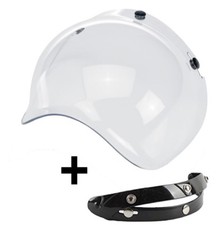 VISIERA RECLINABILE BUBBLE A BOLLA CASCO 3 BOTTONI TRASPARENTE