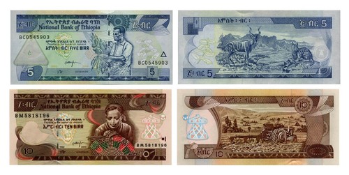 Ethiopia lotto pezzi birr - ethiopia, 2