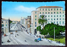 Cartolina Cagliari Via Roma Animata e Viaggiata nel 1956