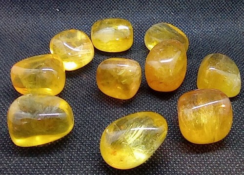 Fluorite gialla burattato - fluorite,