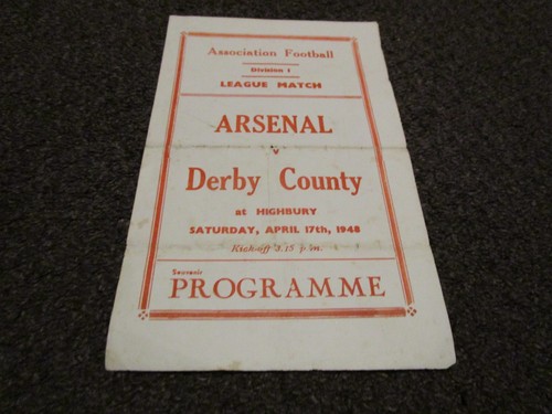Arsenal derby county 1947 8 - county, 1947/8