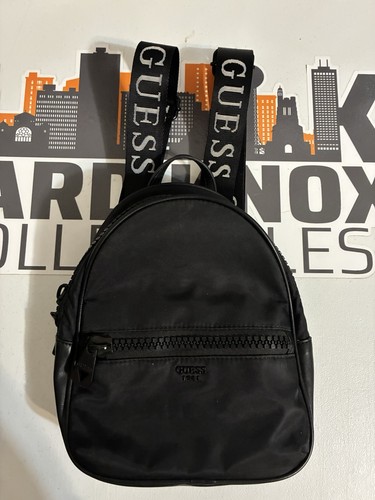 Guess all black back pack - back,