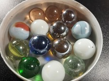 14 VECCHIE BIGLIE IN VETRO COLORATO DA COLLEZIONE OTTIMO STATO