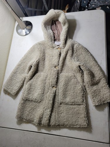 Zara hooded teddy coat - hooded, beige