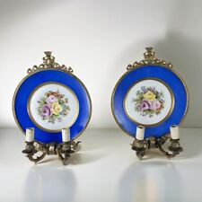 Antica coppia di Applique in ottone bronzo a due luci Lampade stile Liberty