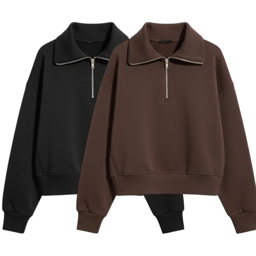 Felpa pullover mezza - , in
