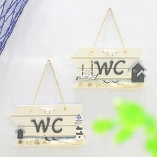 Cartello Wc Di Placca in Legno