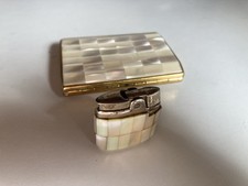 Portasigarette e accendino Ronson in madreperla anni 50