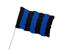 BANDIERA INTER ATALANTA PISA NERAZZURRA NERA E AZZURRA 90x60 Cm Con Asta