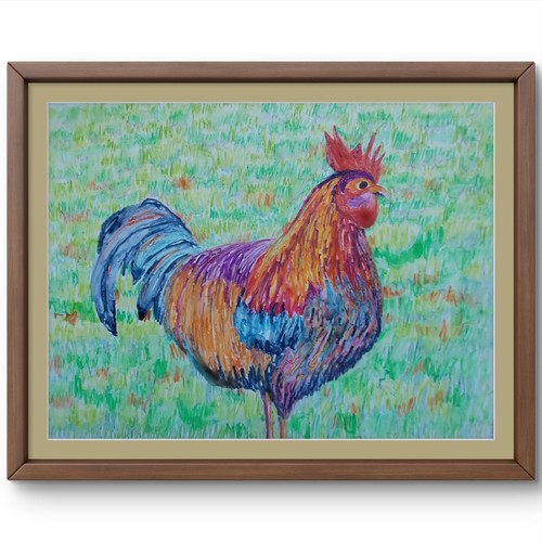 Gallo arte realistica animali