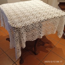TOVAGLIA BIANCA DI COTONE FATTA A MANO ALL' UNCINETTO