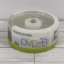 Memorex DVD+R Dischi 20 Pk Lightscribe 16x 4.7GB 120min, Nuovo Sigillato in Fabbrica Pk