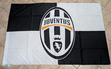 BANDIERA JUVE JUVENTUS  FLAG LOGO  BIANCA BANDIERONE TORINO ITALIA 144x96 cm