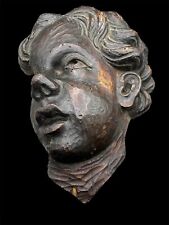 GRANDE scultura legno raffigurante volto di angelo Putto