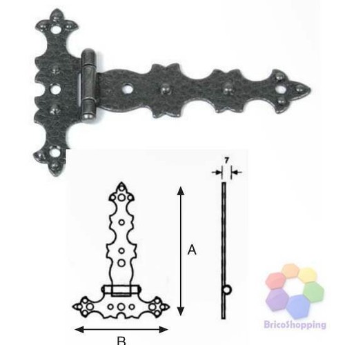 Cerniera piana ferro - cerniera, battuto