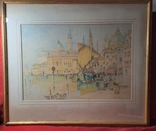 Quadro Antico. Acquerello su carta,cm 31x44;cornice 52x60;firmato; fine '800