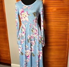 Baby Blue Long Sleeve Floral